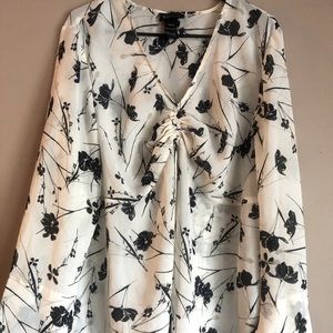 Sheer Lane Bryant Blouse with scrunch Collar